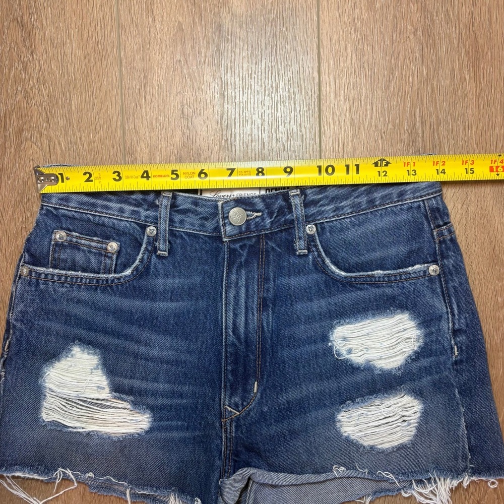 Lovers + Friends REVOLVE Ryan High Rise Distressed Denim Shorts Blue Size 26 - Picture 13 of 14